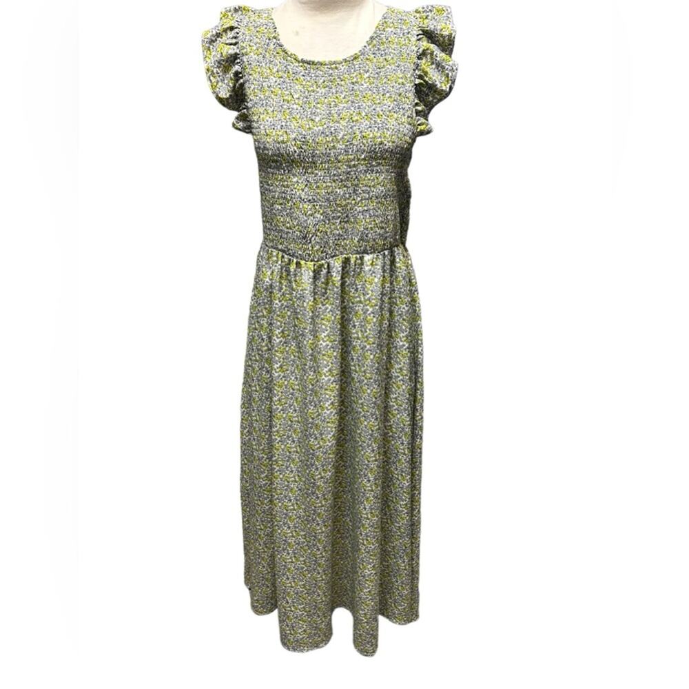 Melloday smocked floral maxi dress XL